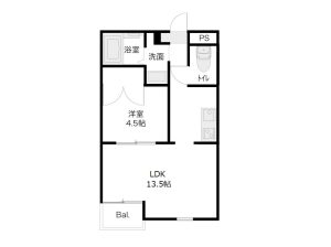 １LDK間取り　２G